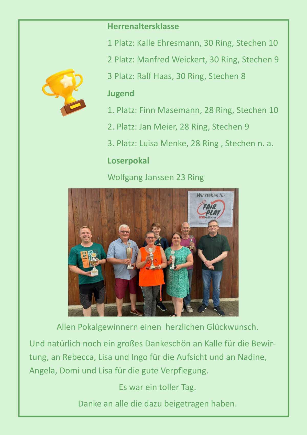 Der Schützenverein Flettmar informiert: KK Pokalschießen 2025