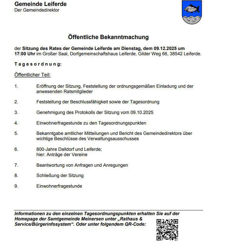 Gemeinderatssitzung Leiferde