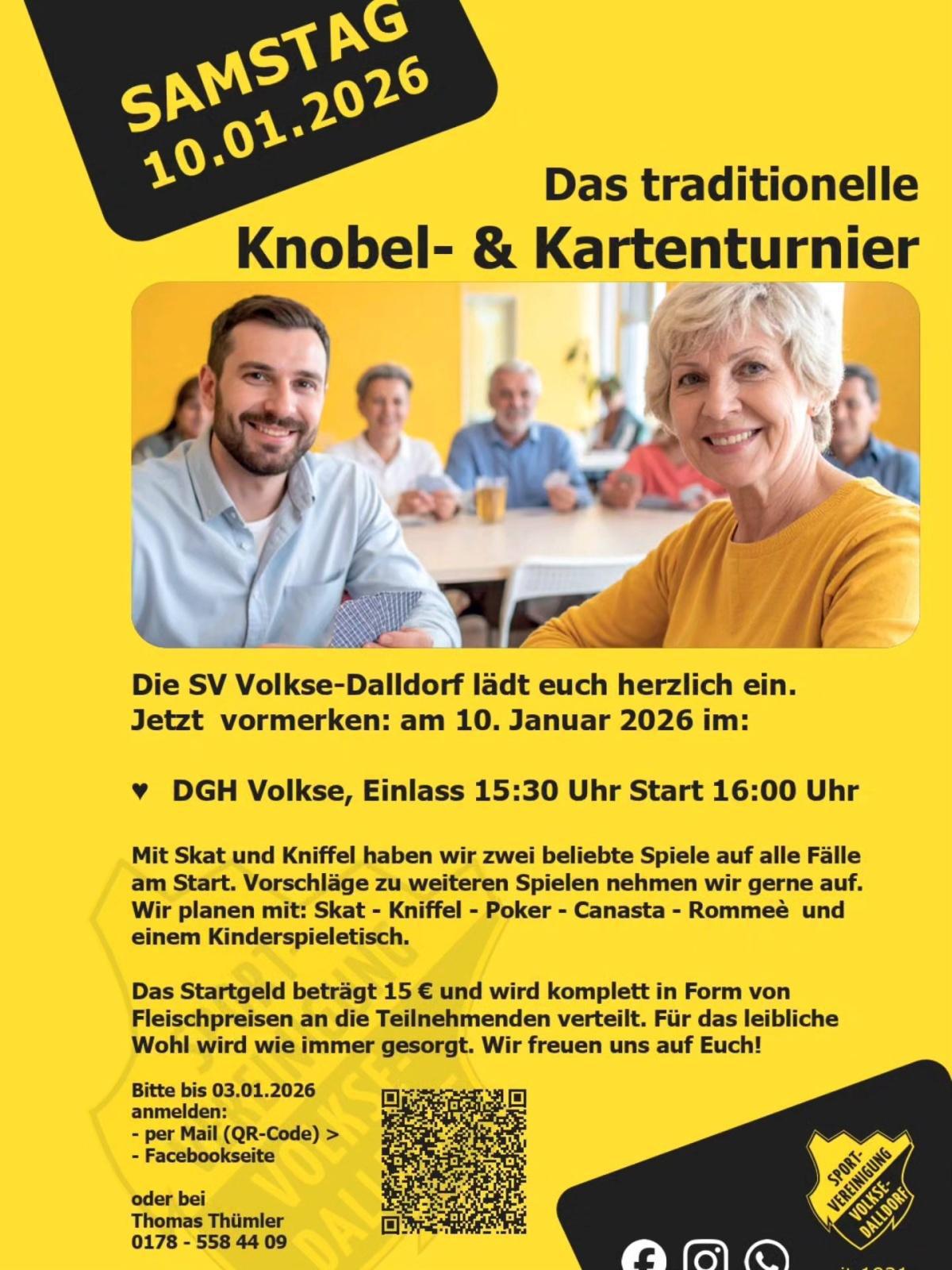 Großes Knobel-und Kartenturnier - SV Volkse-Dalldorf