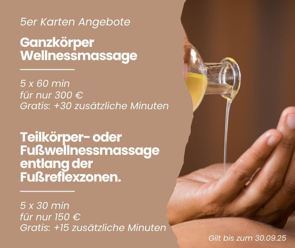 Massage 5er-Karten im Angebot!