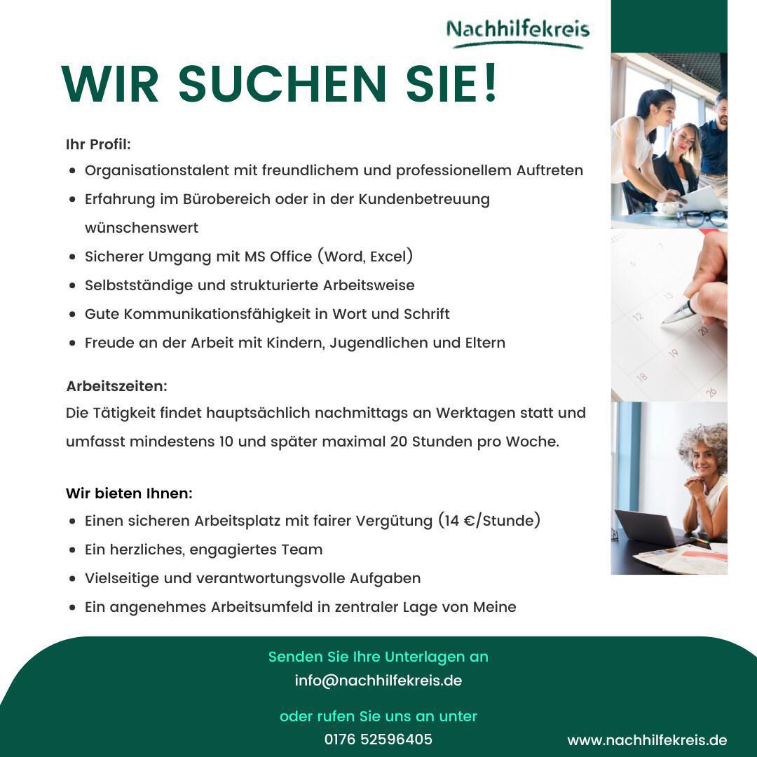 Büroleitung (m/w/d) für Standort Meine ab Juni gesucht!