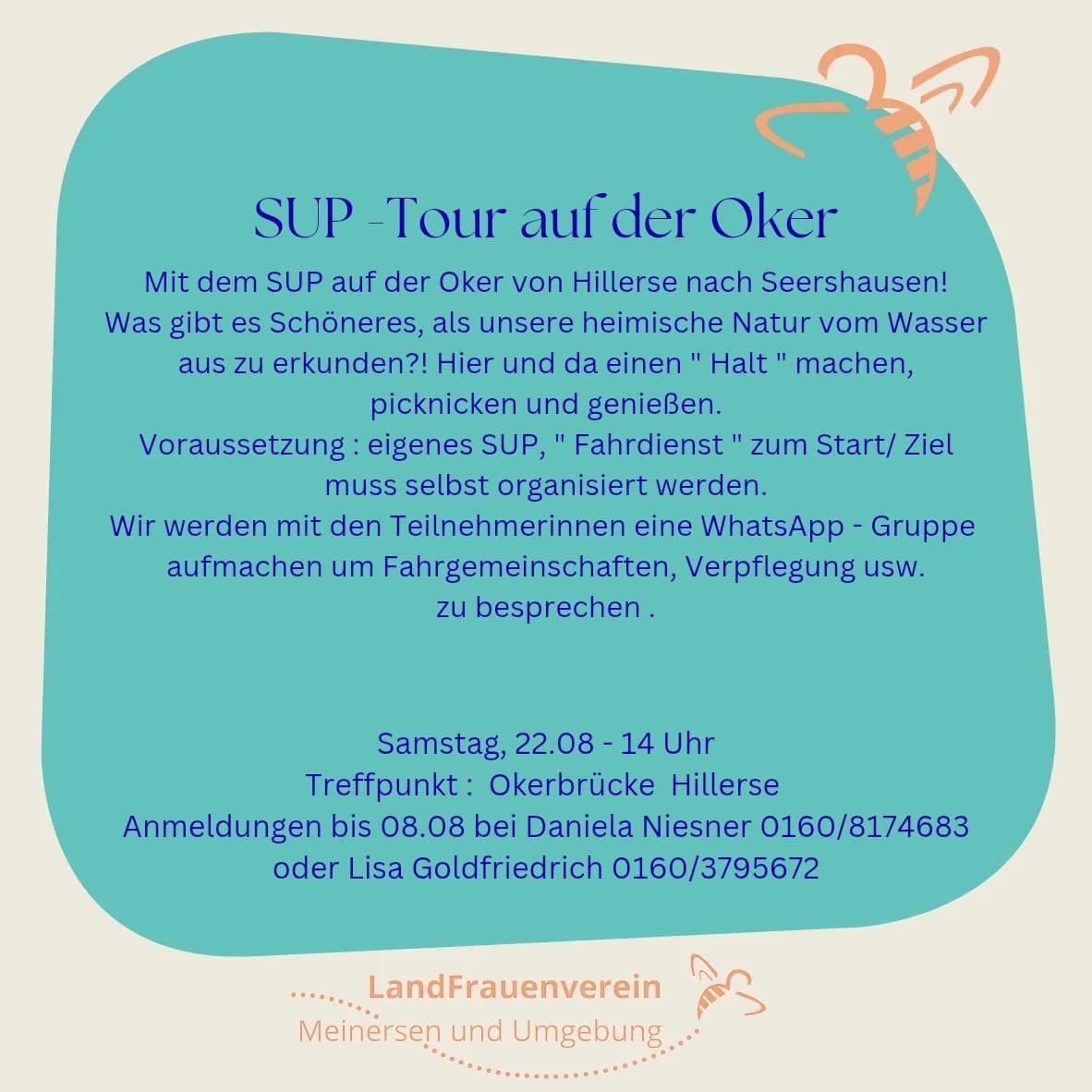Perlenschmuck-Workshop und Sup-Tour auf der Oker mit den Landfrauen Meinersen und Umgebung