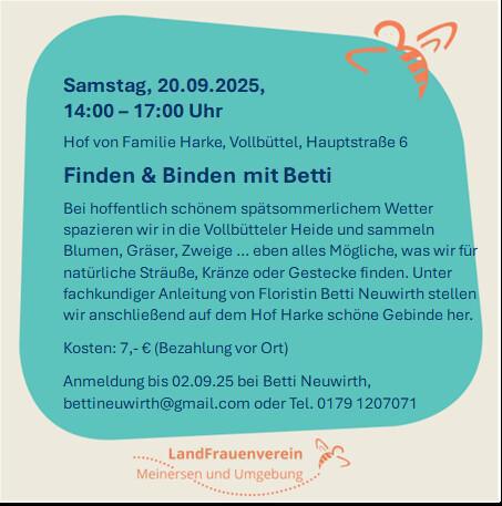Landfrauen Meinersen und Umgebung - Finden und Binden mit Betti