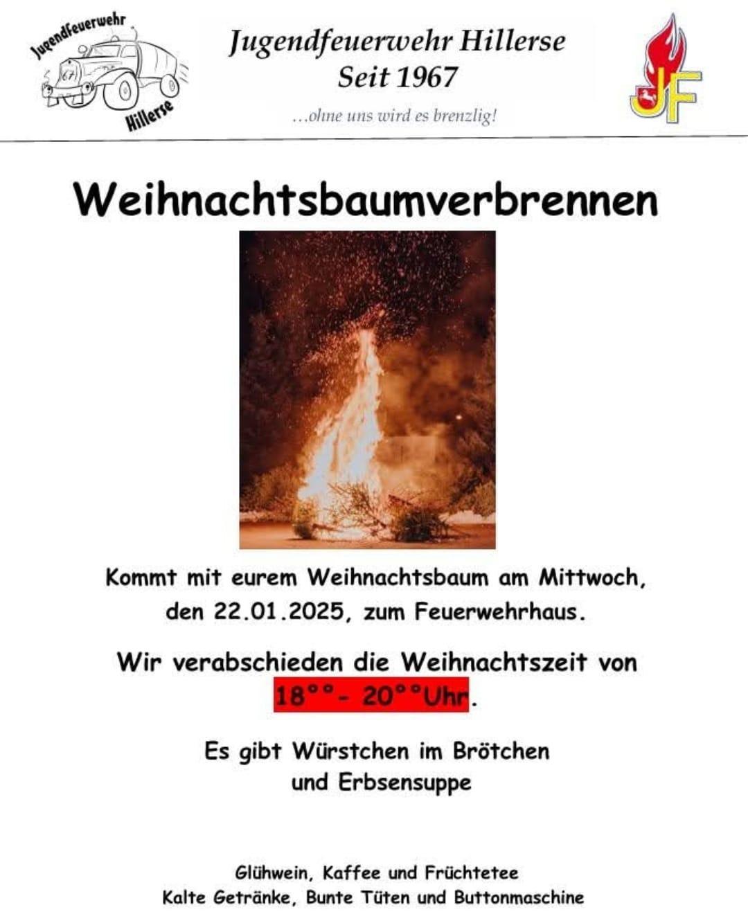 Weihnachtsbaumverbrennen Hillerse