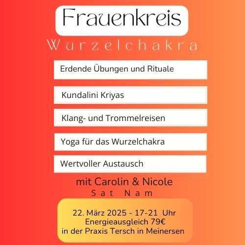 Frauenkreis Wurzelchakra mit Carolin und Nicole