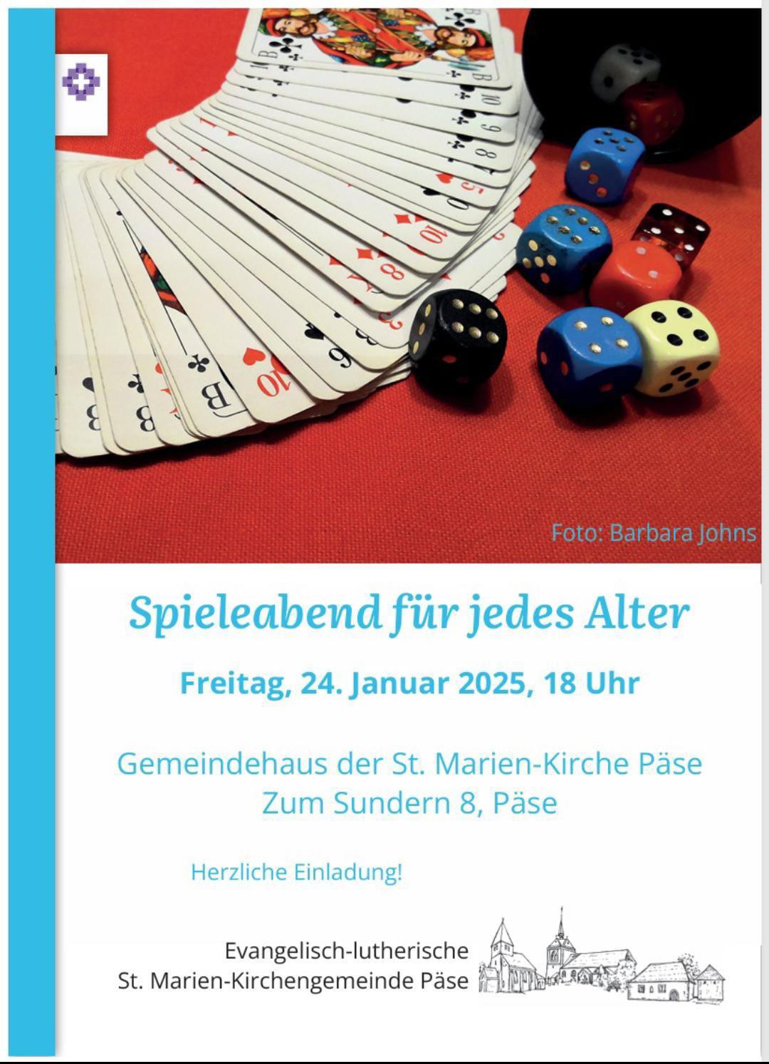 Spieleabend für jedes Alter in Päse