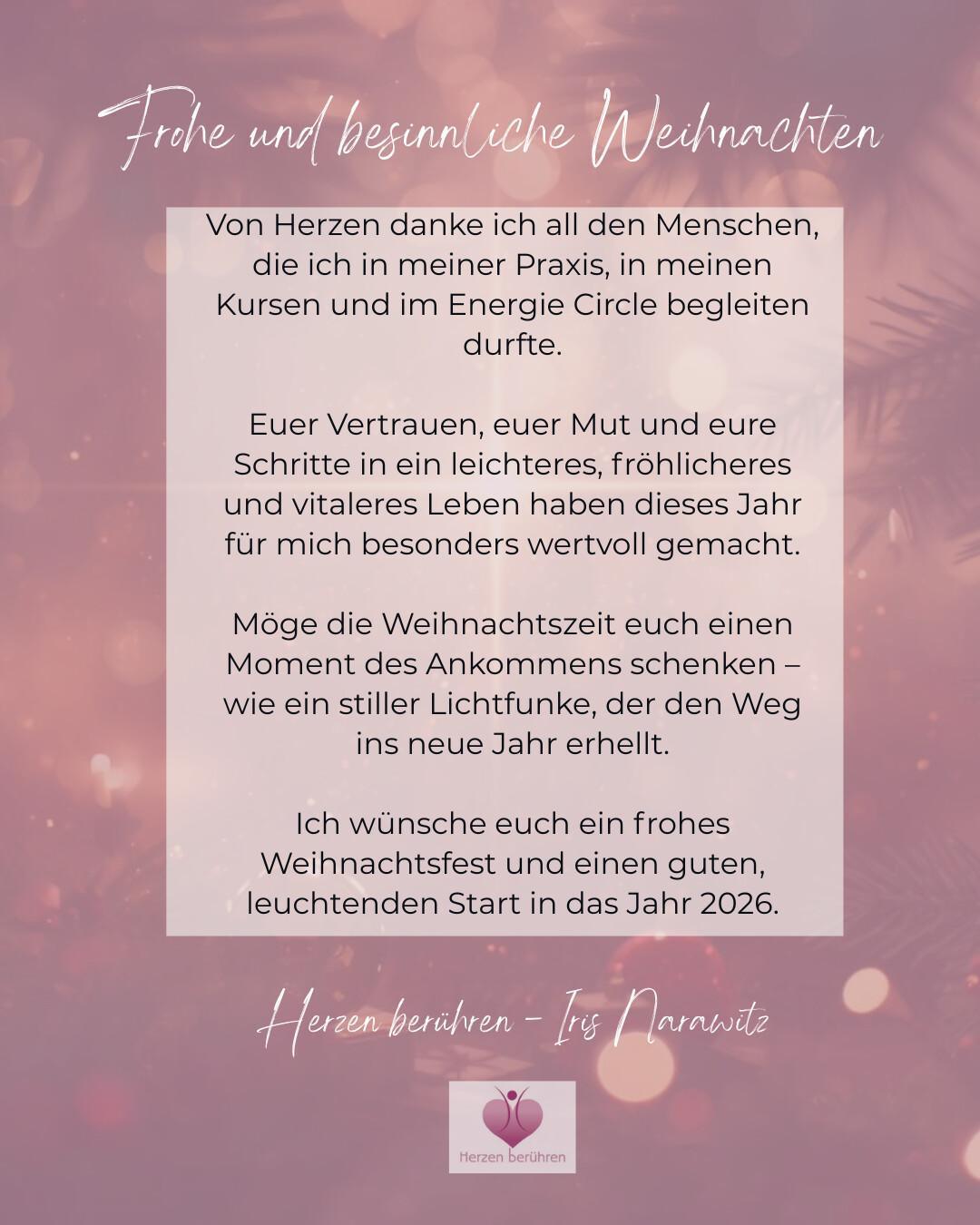 Iris Narawitz wünscht "Frohe und besinnliche Weihnachten"!