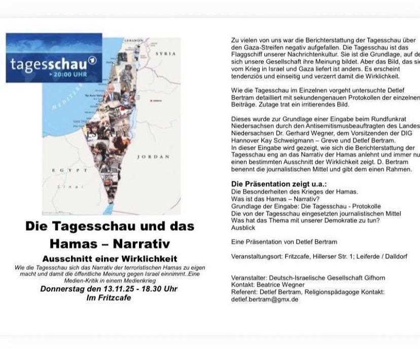 Ankündigungen Dalldorf: Vorträge der Deutsch-Israelischen Gesellschaft