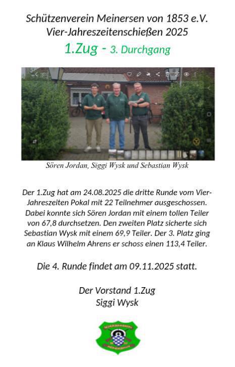 Schützenverein Meinersen - 🏆 Sören Jordan siegt bei der 3. Runde des Vier-Jahreszeitenschießens 2025 🏆