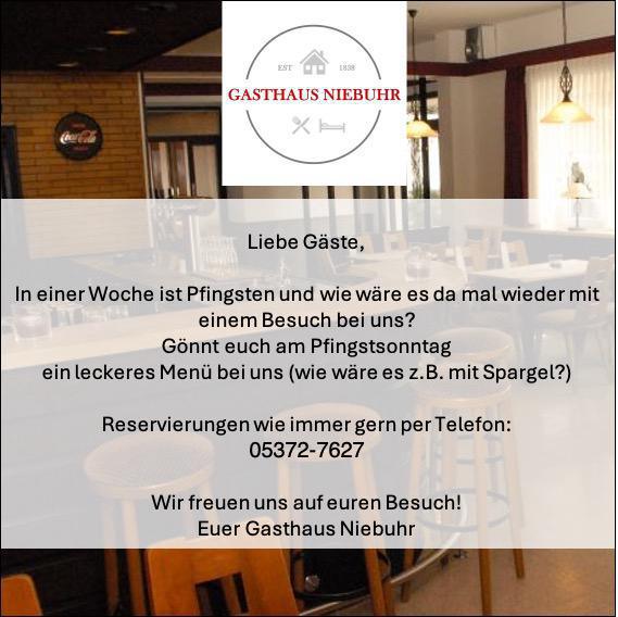 Pfingsten schmeckt bei Gasthaus Niebuhr einfach besser! 🍽️