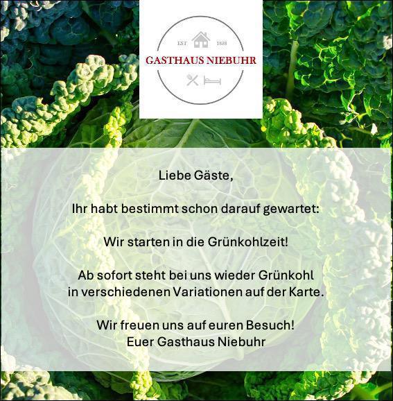 Gasthaus Niebuhr - Wir starten in die Grünkohlzeit!