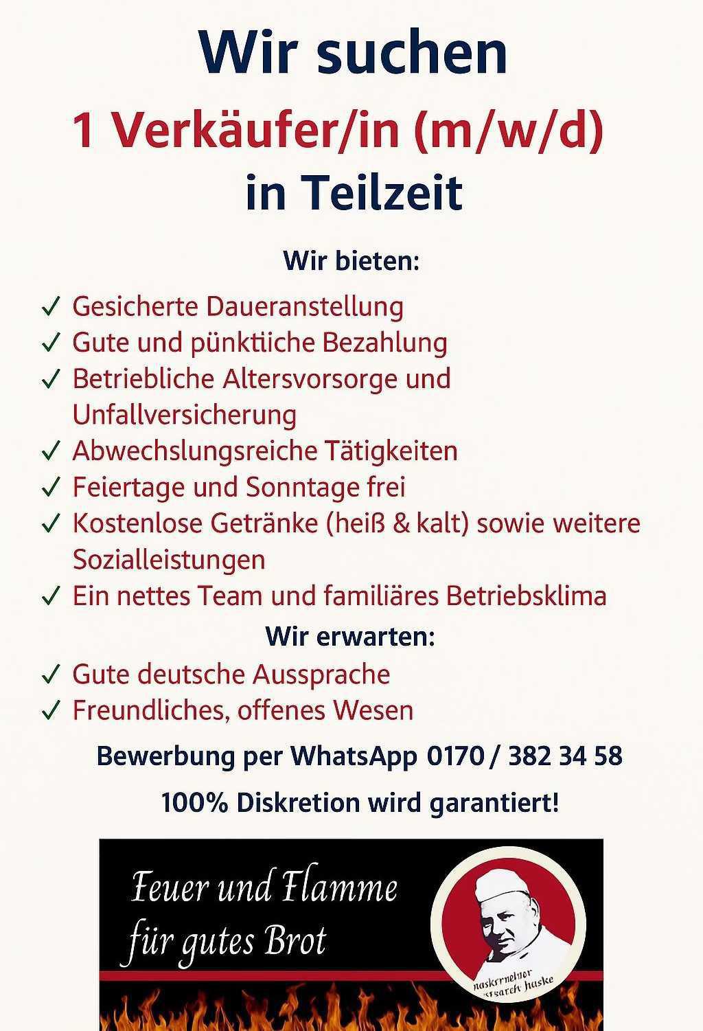 Verkäufer/in (m/w/d) auf Teilzeit-Basis gesucht! 