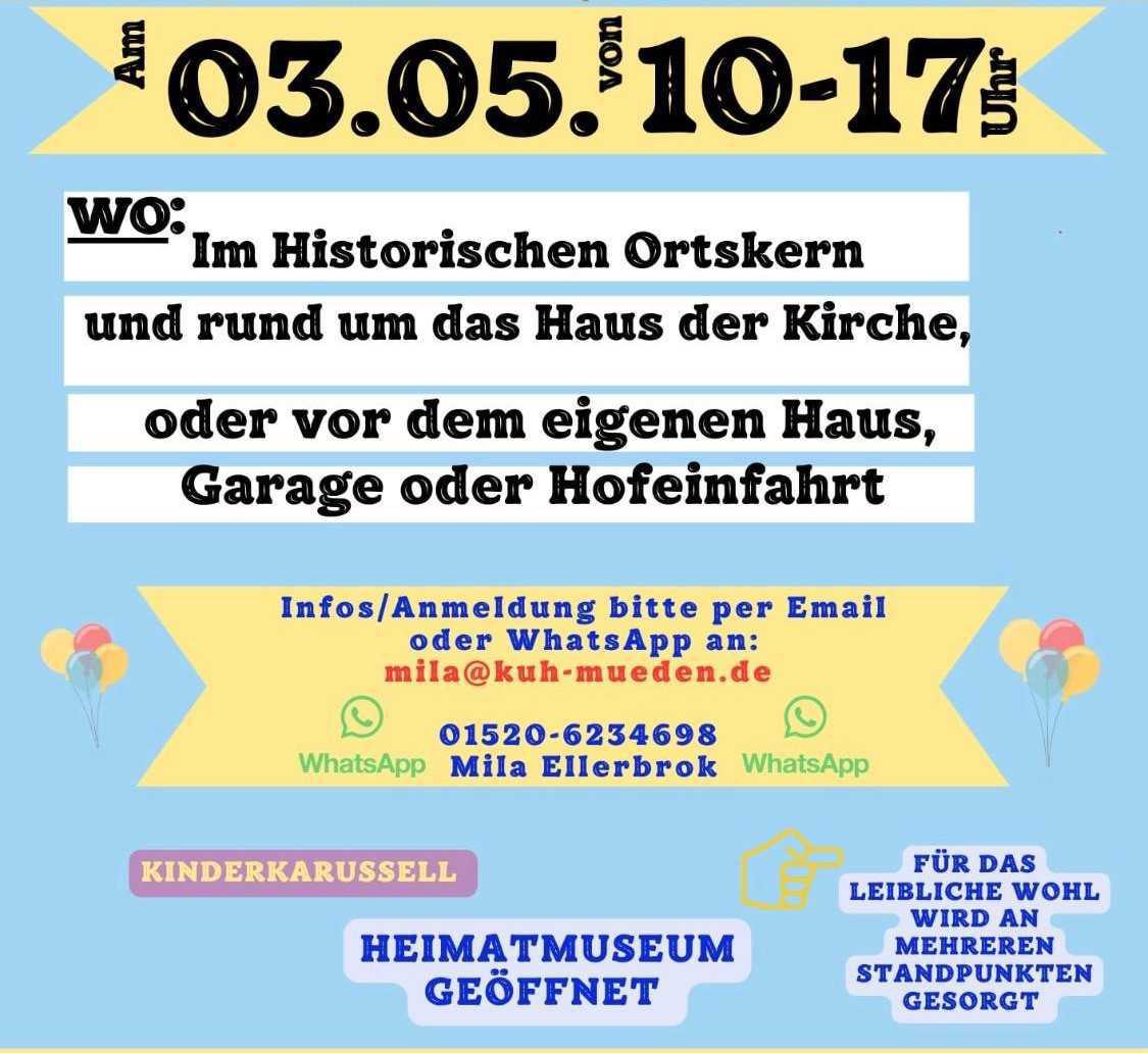 Müden: 4. Dorfflohmarkt am 03.05.26