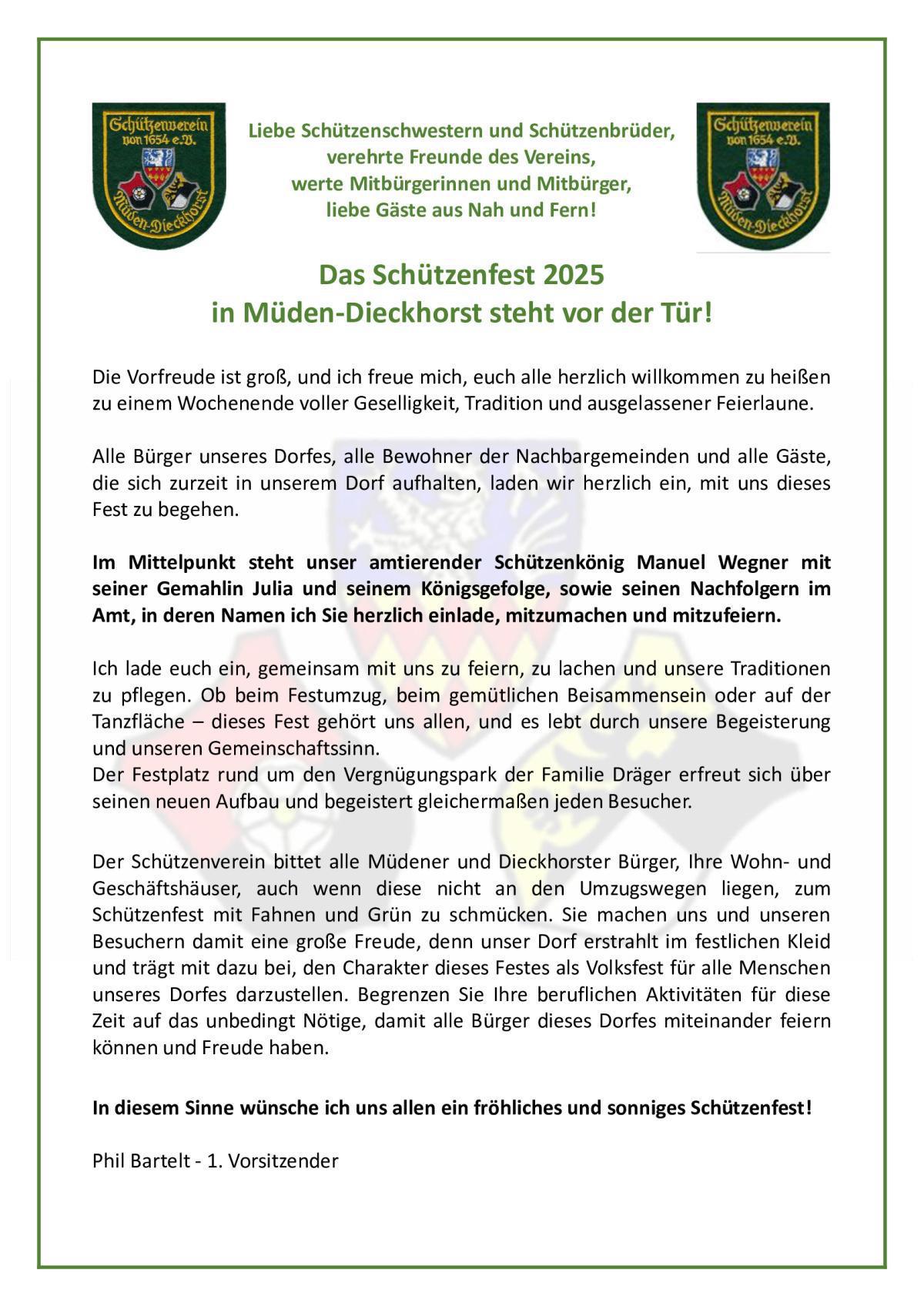 Schützenfest Müden-Dieckhorst: Festprogramm - Fotos und Videos vom Fest! Schützenfest Müden-Dieckhorst: Festprogramm - Fotos und Videos vom Fest!