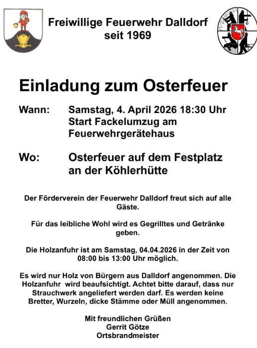 Osterfeuer Dalldorf