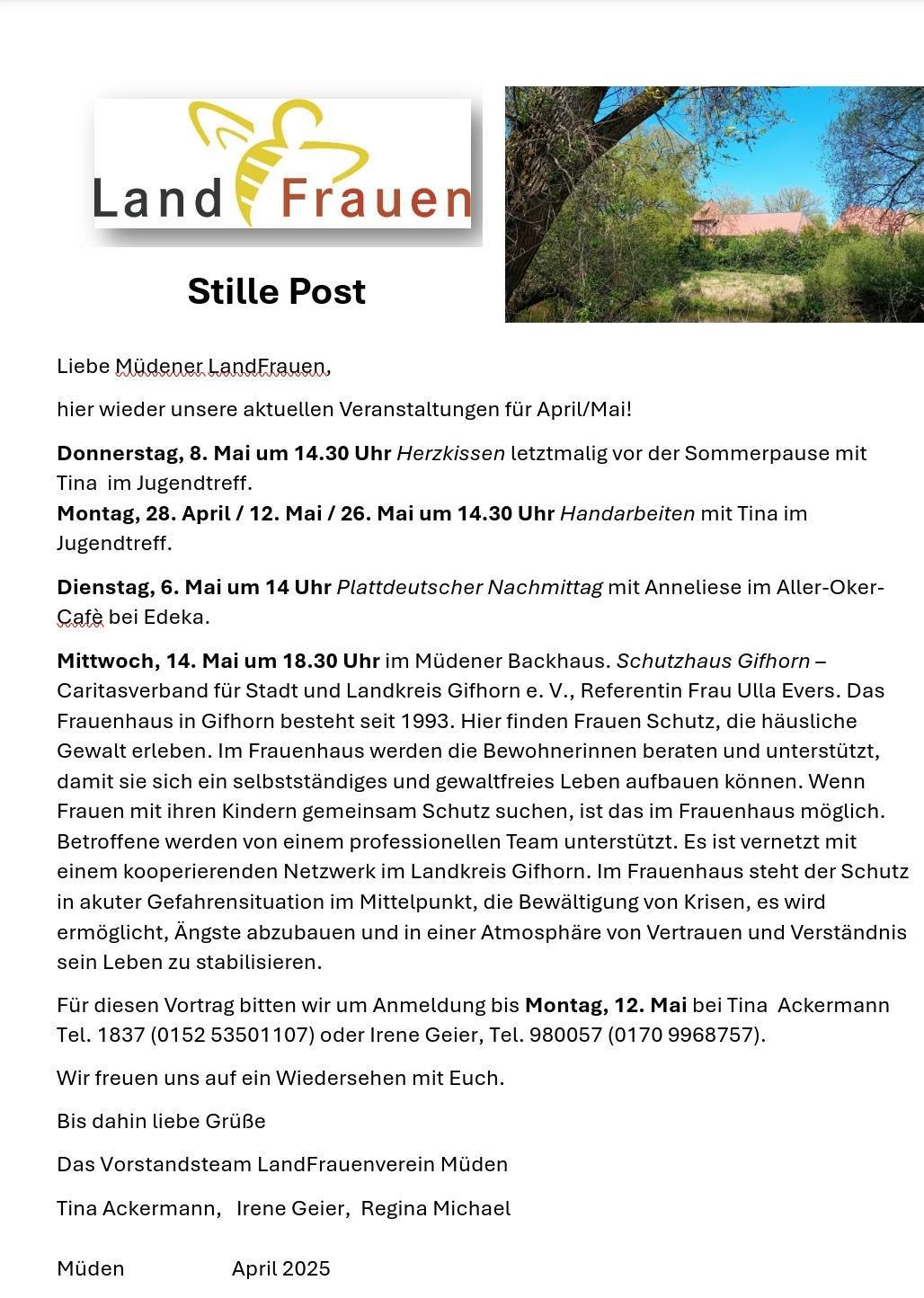 Stille Post der LandFrauen Müden