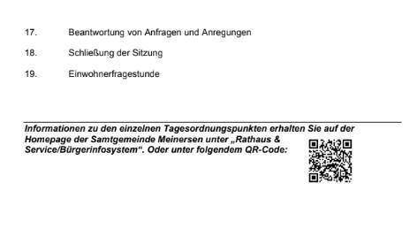 Öffentliche Sitzung des Rates der Gemeinde Meinersen