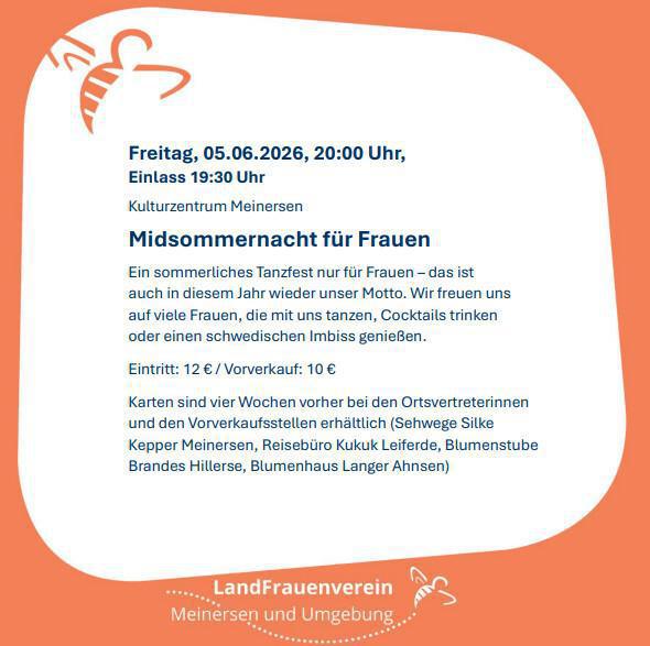 Ankündigung: Midsommernacht für Frauen