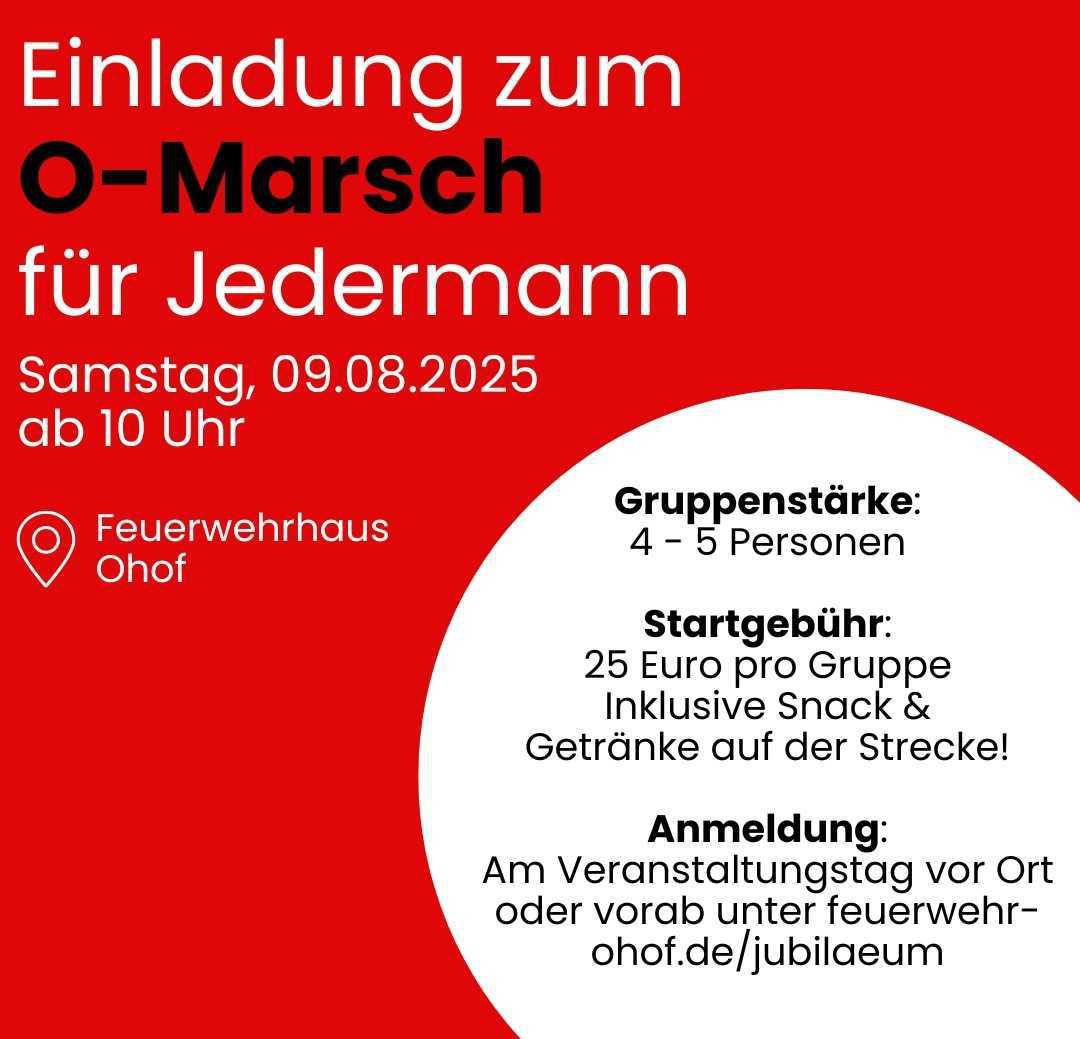 Die Feuerwehr Ohof feiert dreifaches Jubiläum! Spaß für die ganze Familie und leckeres Essen – seid dabei beim großen Feuerwehr-Jubiläum!