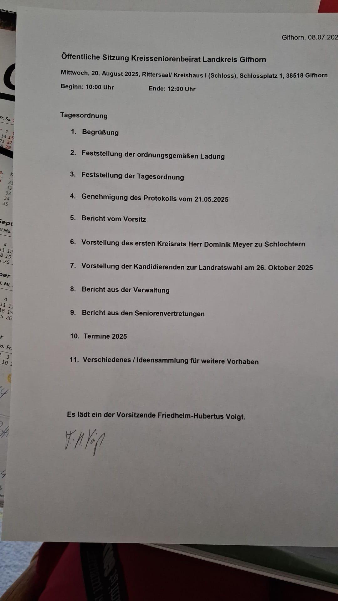 Hinweis: Sprechstunde des Seniorenbeirats der SG fällt am 20.08.25 aus
