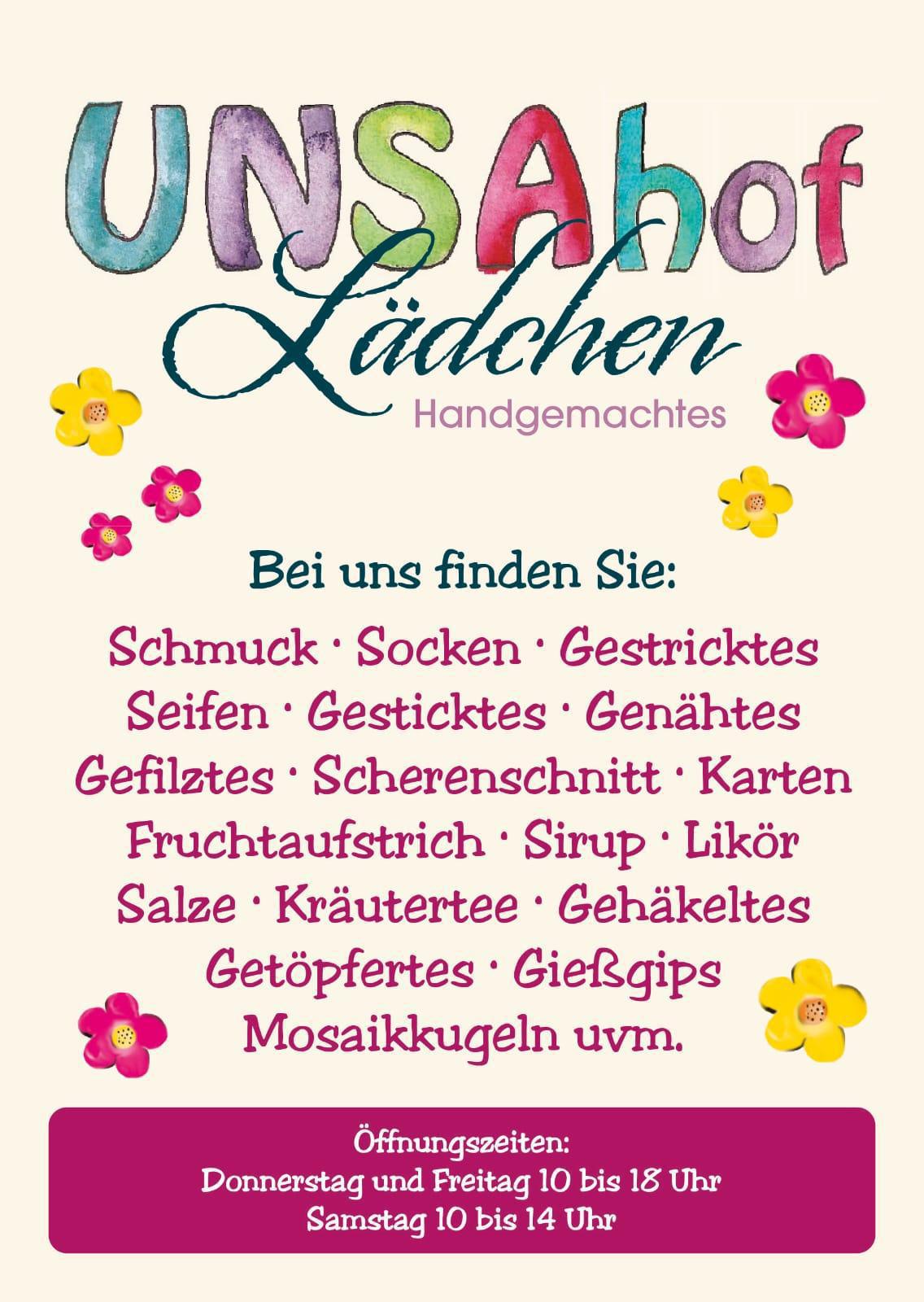 Save the Date: Markttag auf dem UNSAhof am 07.11.25 (Winterzauber mit LOS-AKTION) Save the Date: Markttag auf dem UNSAhof am 07.11.25 (Winterzauber mit LOS-AKTION)