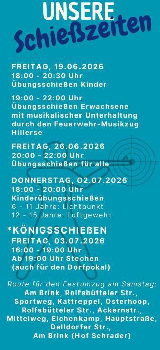 Volksfest in Hillerse vom 3.7. - 5.7. 2026