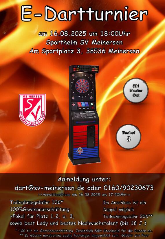 Ankündigung Dartturnier in Meinersen