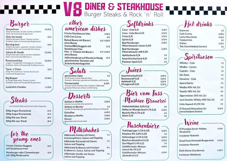 V8 Diner & Steakhouse - X-MAS Spezial und geänderte Öffnungszeiten V8 Diner & Steakhouse - X-MAS Spezial und geänderte Öffnungszeiten