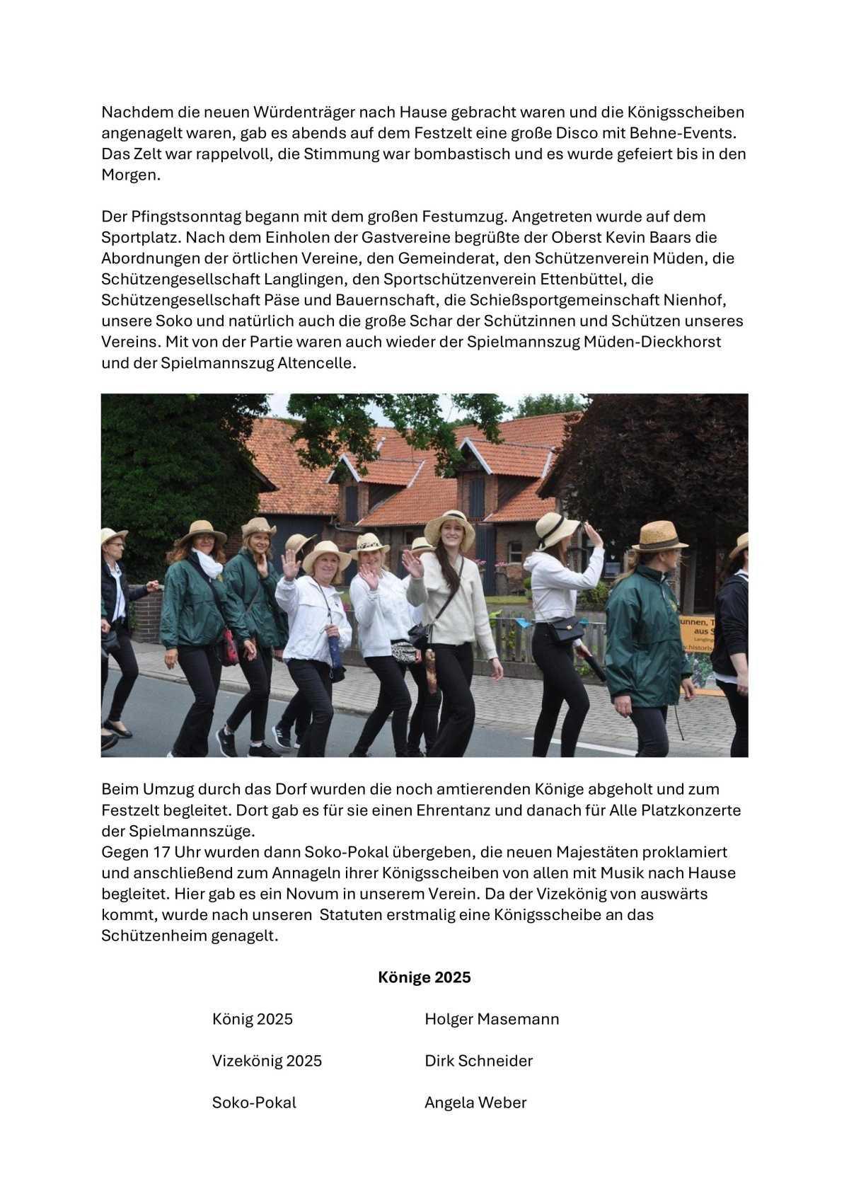 Ein großartiges Schützenfest in Flettmar Am Pfingstwochenende feierte der Schützenverein Flettmar sein traditionelles Schützenfest