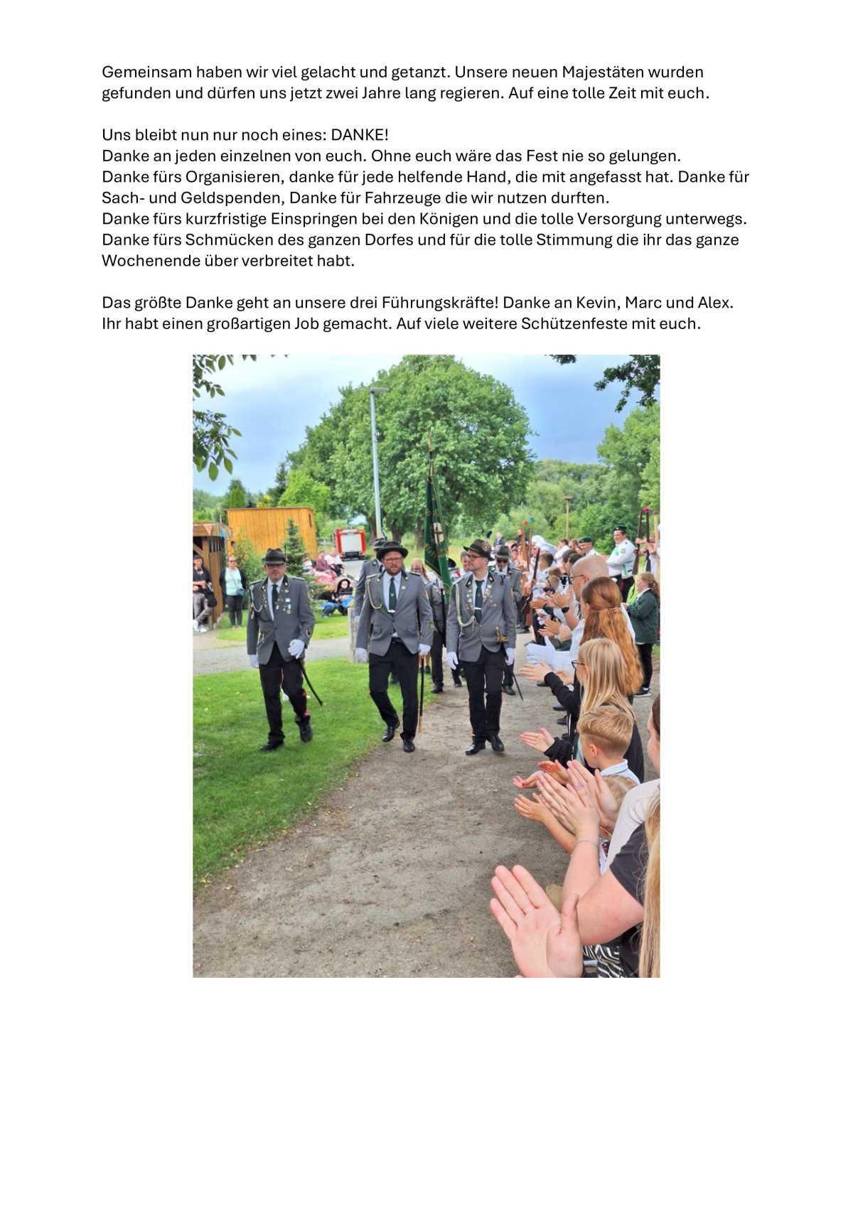 Ein großartiges Schützenfest in Flettmar Am Pfingstwochenende feierte der Schützenverein Flettmar sein traditionelles Schützenfest