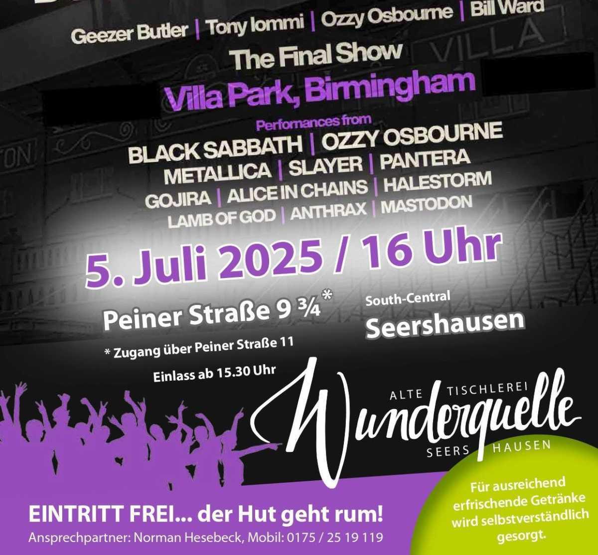 Seershausen: ROCK Streaming-Event " Back to the Beginning" (Eintritt frei)
