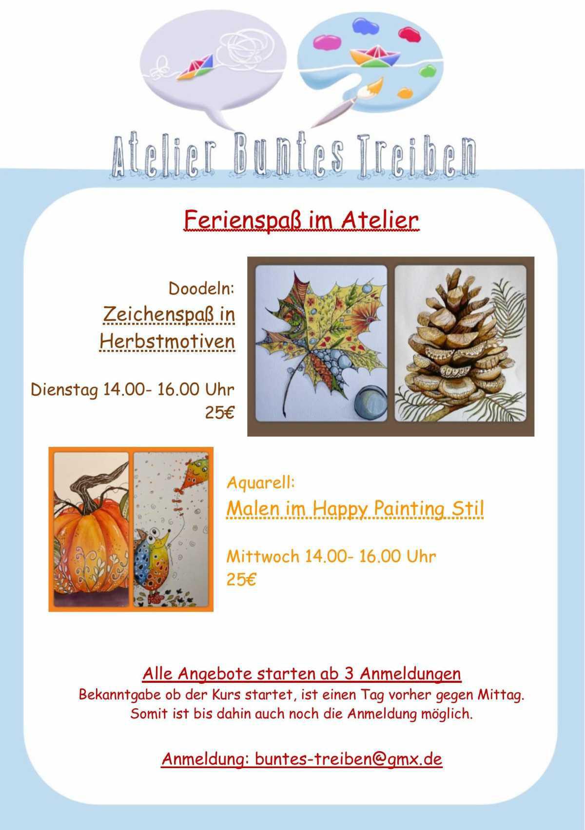 "Herbstspaß und Entspannung im Atelier! Ich freue mich auf Euch!"
