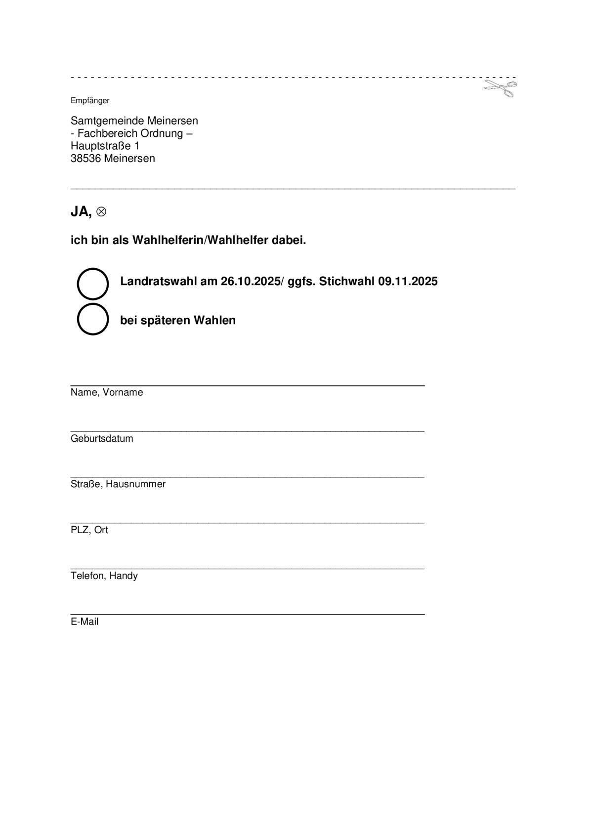 Werden Sie Wahlhelfer!