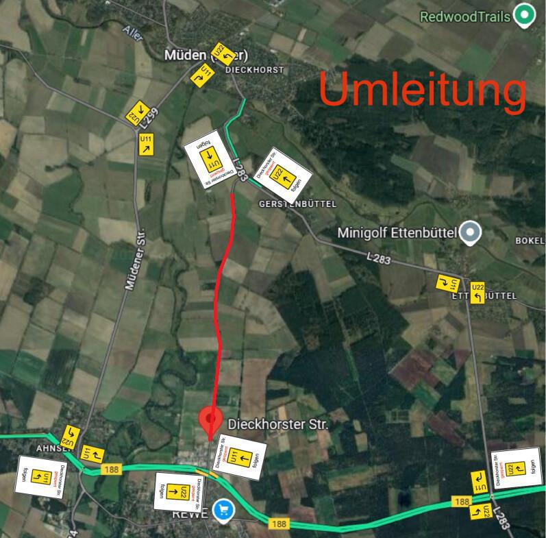 Wasserverband Gifhorn informiert! Bauarbeiten zur Neuverlegung einer Abwasserdruckrohrleitung in Meinersen, Dieckhorster Straße/Meinerser Weg