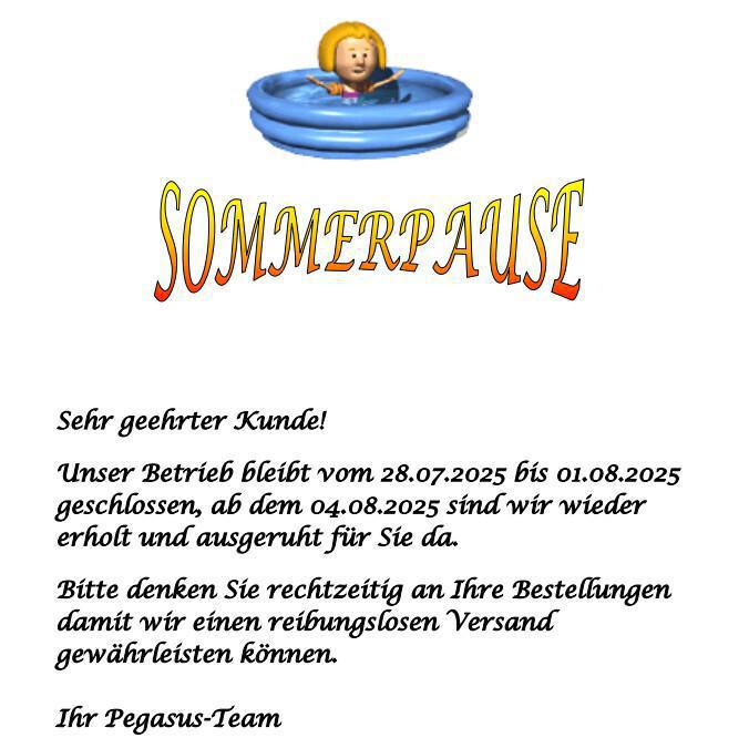 Pegasus Heimtierbedarf geht in die Sommerpause