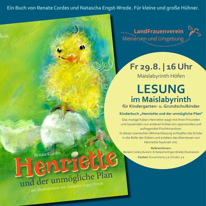 Lesung im Maislabyrinth für Kindergarten- und Grundschulkinder