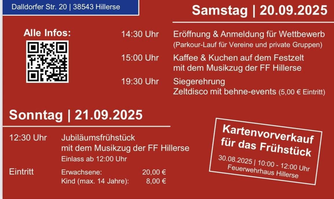 130 Jahe Freiwillige Feuerwehr Hillerse - Jubiläumsfest