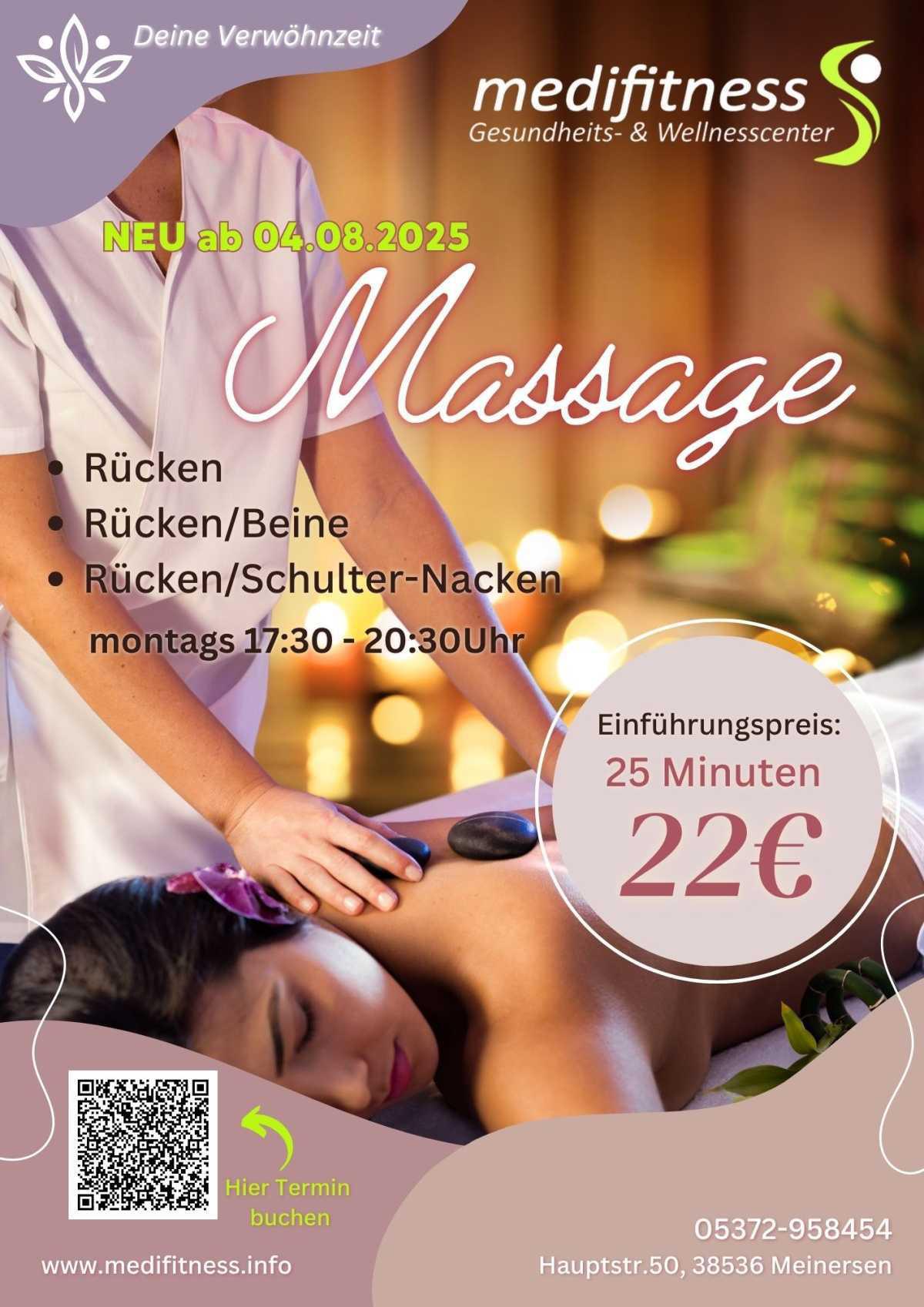 Deine Verwöhnzeit: Ab heute Massage im medifitness!