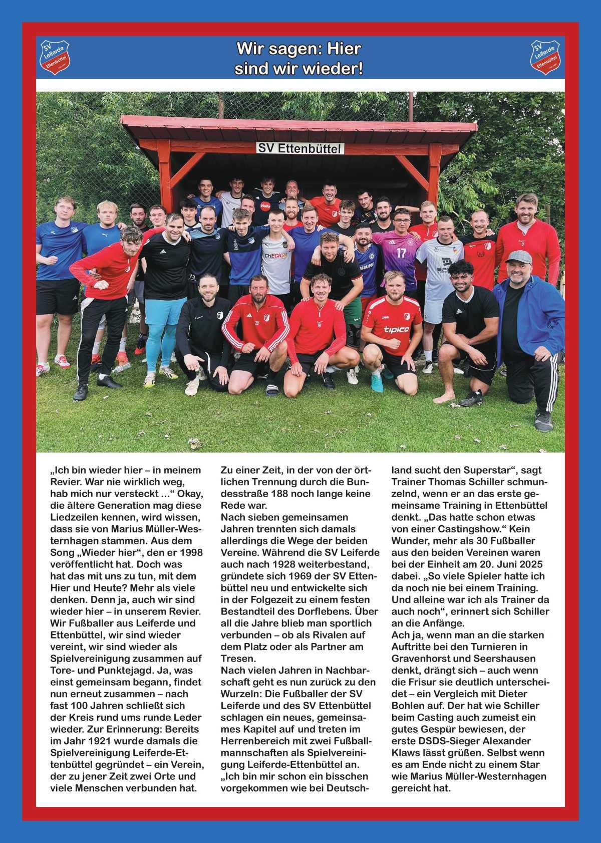 Ein neues Fußball Kapitel beginnt…Wiedervereinigung nach mehr als 100 Jahren!