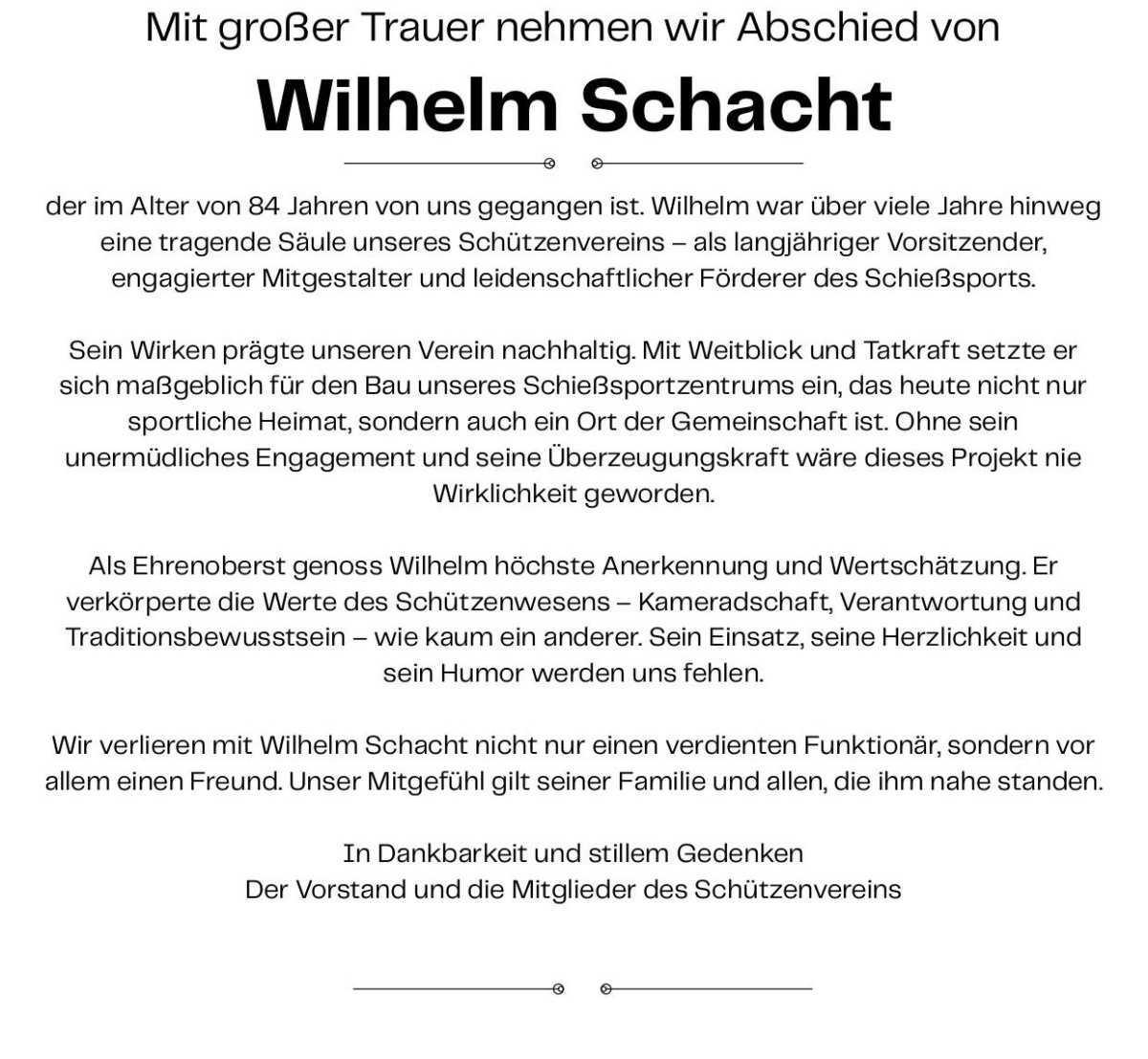 Schützenverein Müden-Dieckhorst - In stillem Gedenken