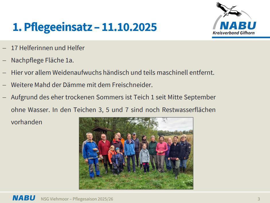 NSG Viehmoor Rückblick Pflegesaison 2025/26 "Fazit und Ausblick".