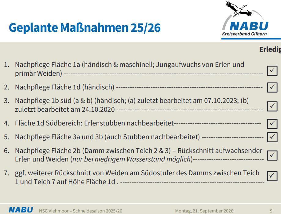 NSG Viehmoor Rückblick Pflegesaison 2025/26 "Fazit und Ausblick".