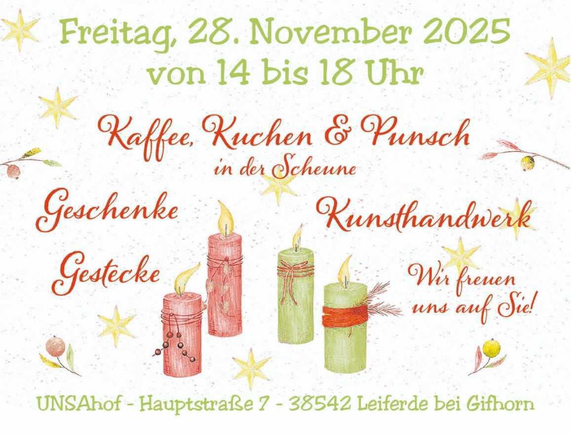 Save the Date: Weihnachtszauber auf dem UNSAhof am 28.11.25