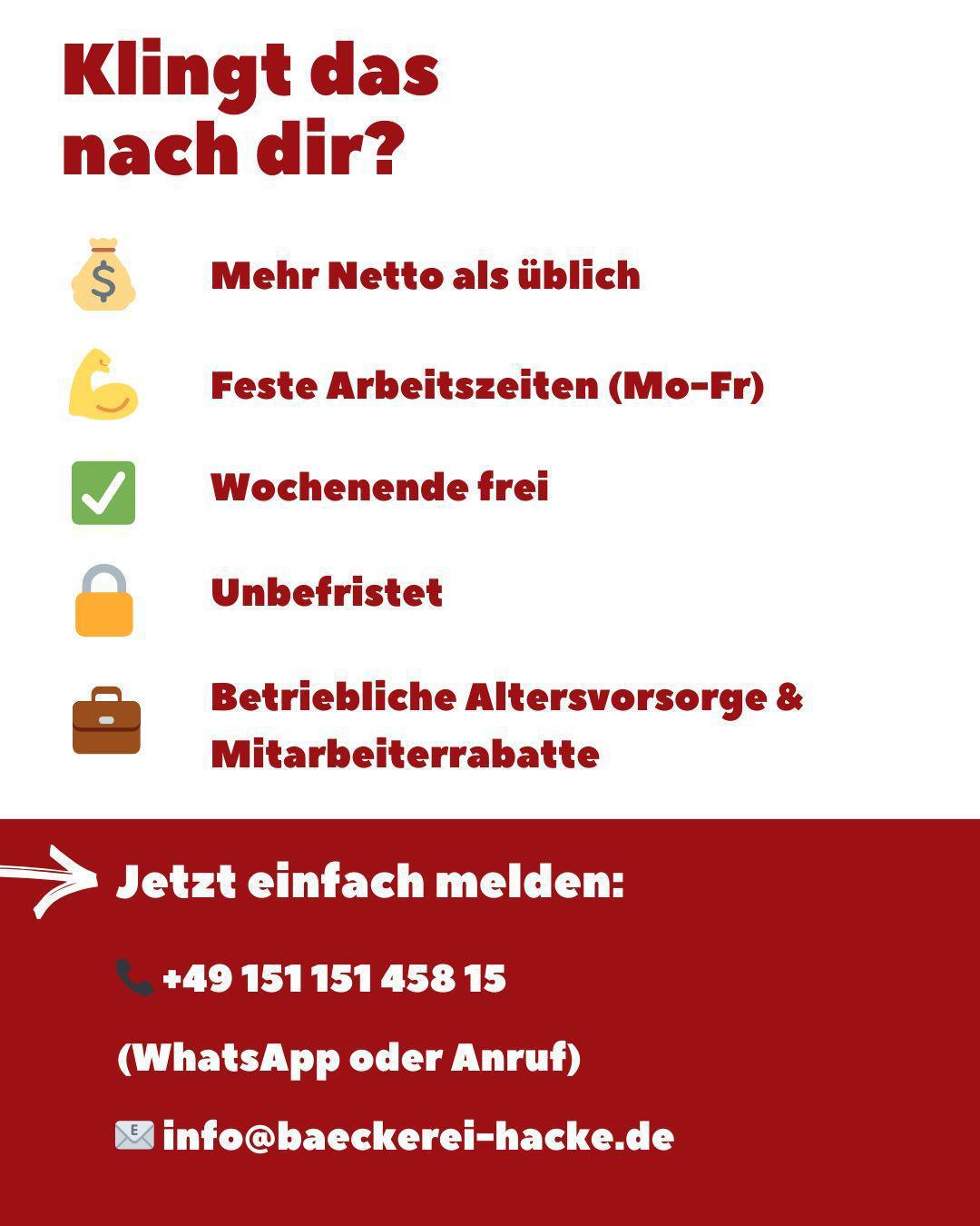 Bäckerei Hacke sucht Betriebshilfe (m/w/d) für die Backstube