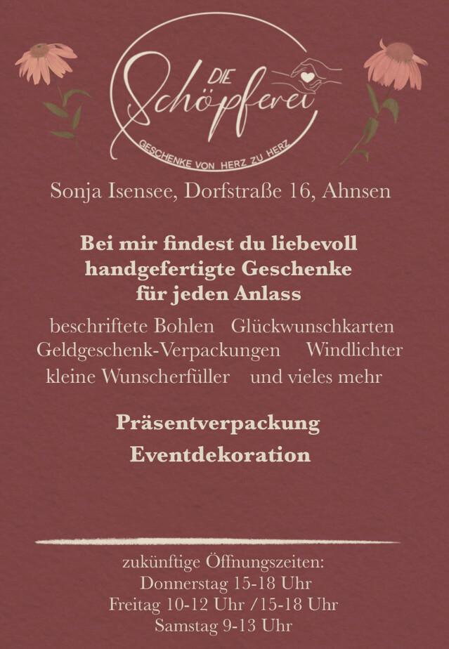 Die Schöpferei – Geschenke von Herz zu Herz – Neueröffnung am 08.11.2025