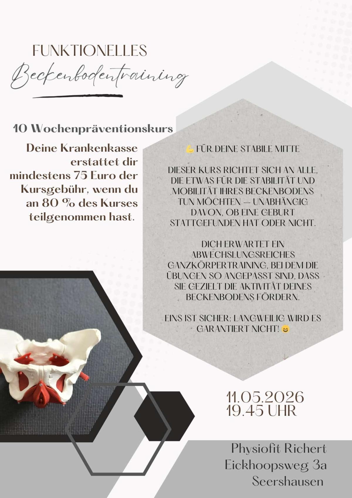 Funktionelles Beckenbodentraining - es sind noch 2 Plätze frei!