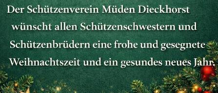 Schützenverein Müden-Dieckhorst wünscht eine frohe und gesegnte Weihnachtszeit
