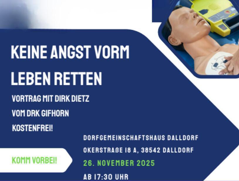 Kostenlosen Infoveranstaltung zum Thema Defibrillatoren ein.