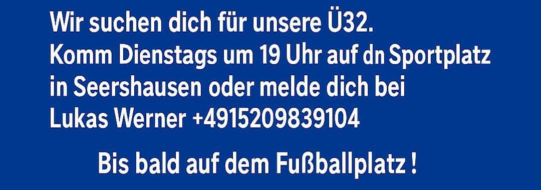 ⚽ WIR SUCHEN DICH! 💪 Die Ü32 des TuS Seershausen/Ohof freut sich über neue Mitspieler! 🔵⚪