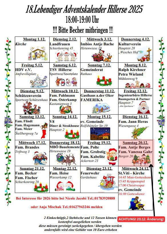 Lebendiger Adventskalender Hillerse 15